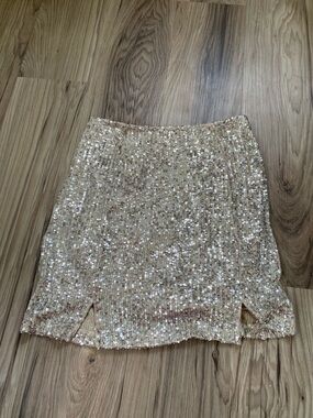love on a hanger Gold Sequin Mini Skirt